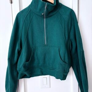 Lululemon Teal Scuba Oversized Funnel-Neck Half Zip